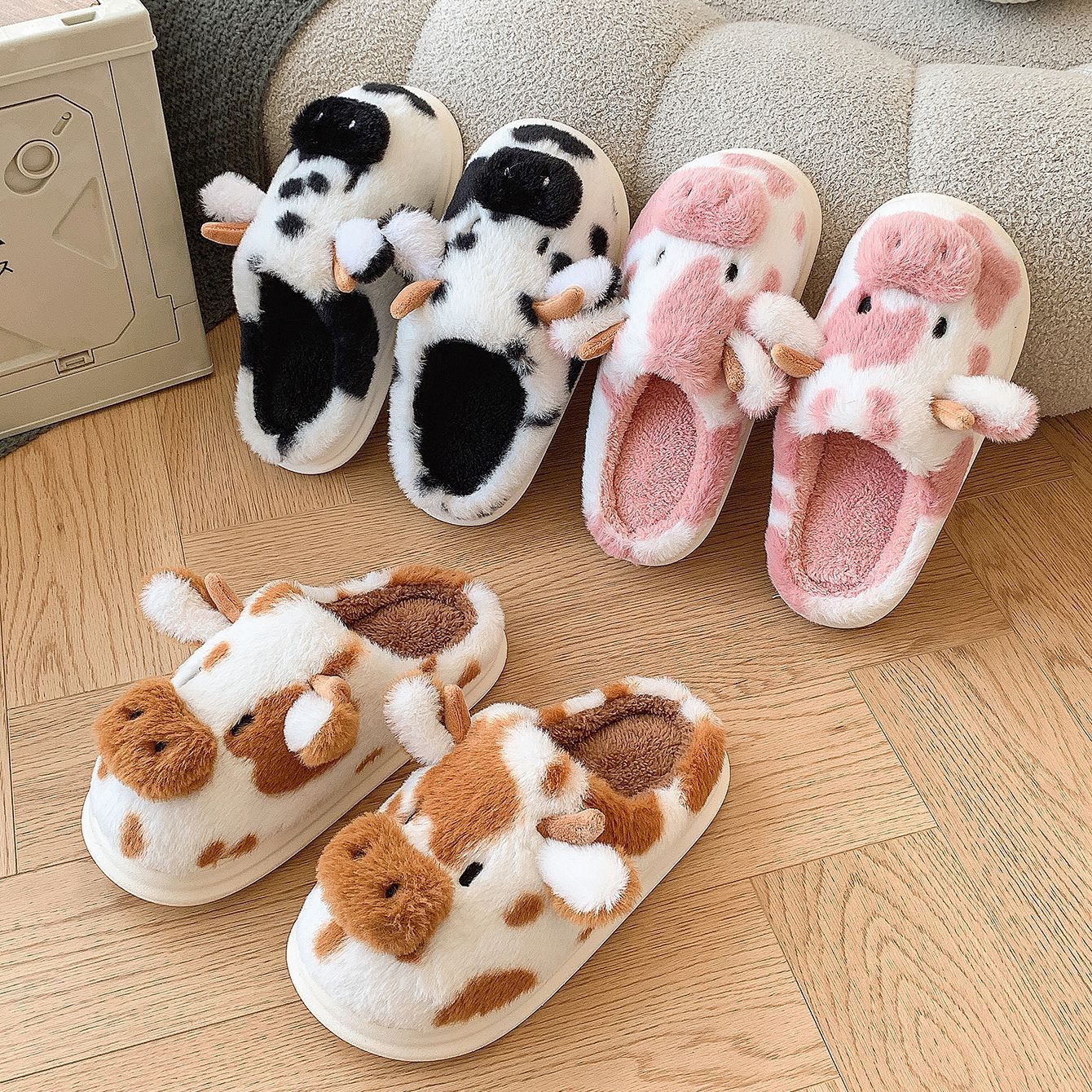 Moo-velously Cozy Cow Slippers