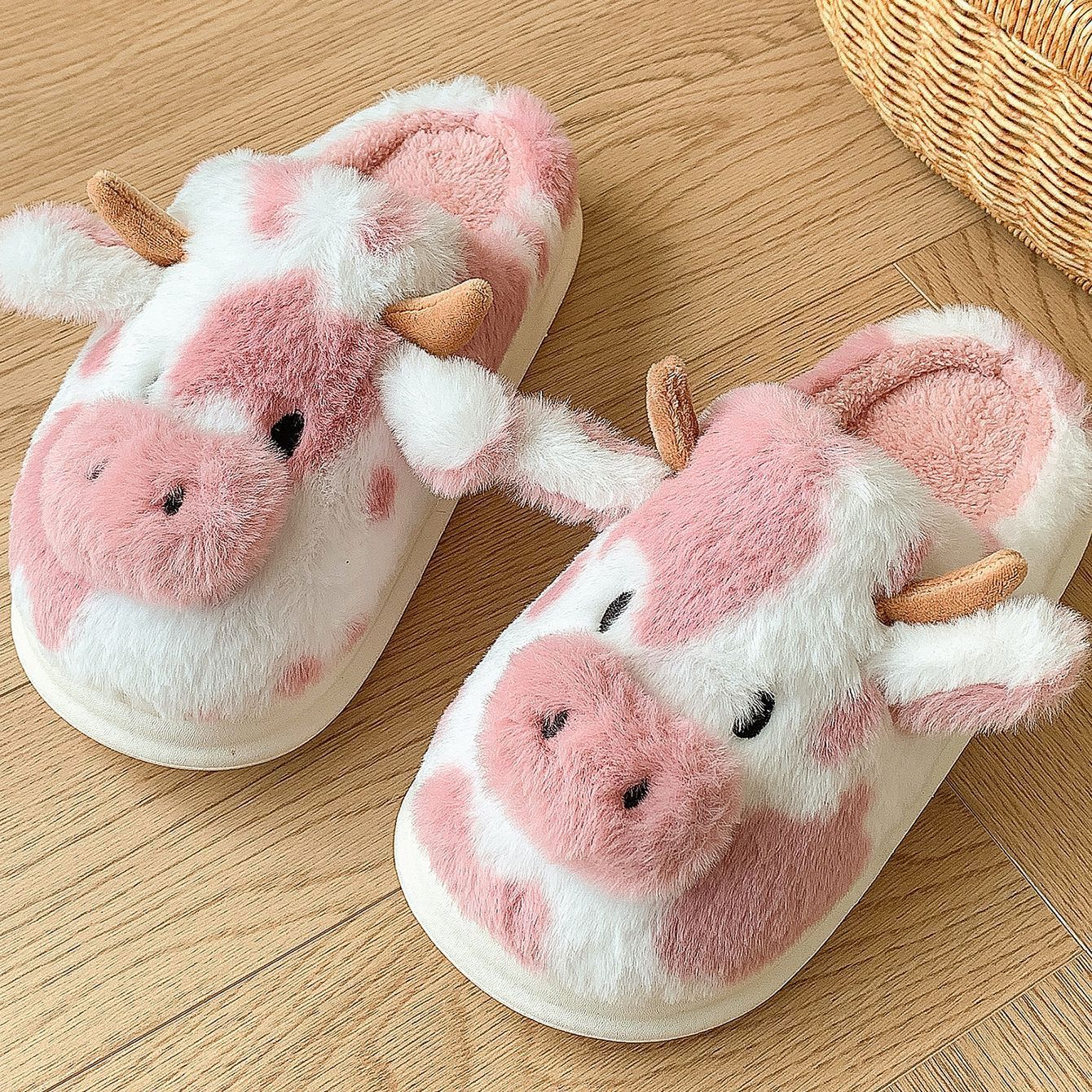 Moo-velously Cozy Cow Slippers