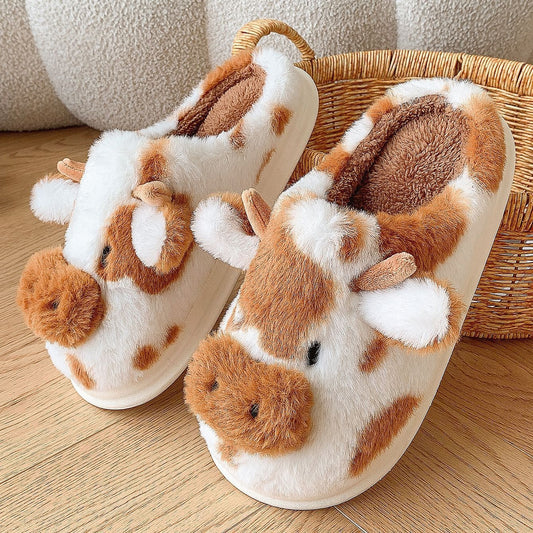 Moo-velously Cozy Cow Slippers